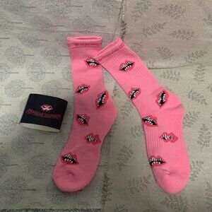 Chrome Hearts Logo Pink Cropped Socks
